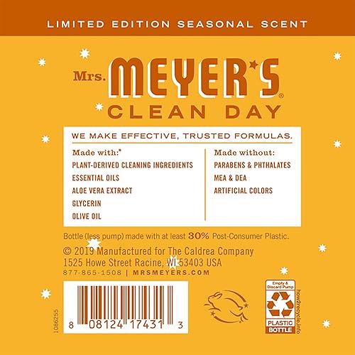 Mrs. Meyer’s Clean Day Orange Clove Scent Kitchen Basics Set, 1 Orange Clove Dish Soap, 1 Orange Clove Liquid Hand Soap & 1 Orange Clove Multi Surface Cleaner 3 CT, Pack of 1