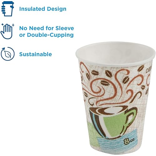 Dixie PerfecTouch Insulated Paper Cups, Coffee Haze, 8 oz. 160 ct. by Dixie