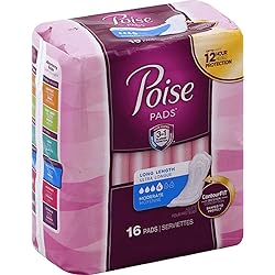 Poise Pads, Moderate Absorbency - Long, Pk16