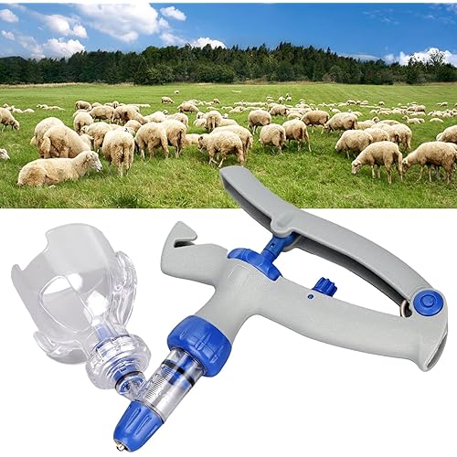 Animal Syringe, Continuous Syringe Animal Injector Gun 5ml Prevent Leakage Bottle Insertion for Veterinary