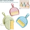 3PCS Small Broom and Dustpan Set for Home Mini Dust Pans with Brush Set Hand Dustpan and Brush Set Kids Dust Pan and BroomDustpan Combo Set Hangable Whisk Broom for Table,Countertop,Sofa,Key Board