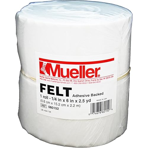 Mueller Orthopedic Felt - Adhesive backed - 14" x 6" x 2.5 yd roll