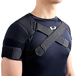 Kuangmi Double Shoulder Support Brace Strap Wrap Neoprene Protector,L