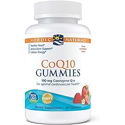 Nordic Naturals CoQ10 Gummies, Strawberry - 60 Gummies - 100 mg Coenzyme Q10 CoQ10 - Great Taste - Heart Health, Cellular Energy Production, Antioxidant Support - Non-GMO, Vegan - 60 Servings