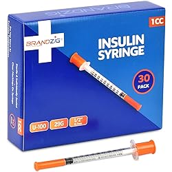 Brandzig Ultra-Fine Insulin Syringes 29G 1cc 12" 30-Pack