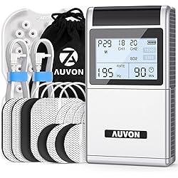 AUVON 29 Modes Digital TENS Unit Muscle Stimulator for Pain Relief, Dual Channel Tens Machine with 8 Electrode Pads, Stim Machine for Back Pain, Neck Pain, Knee Pain and Muscle Pain etc