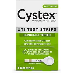 Cystex Urinary Tract UTI Test Strips for Women & Men, FSA HSA Eligible & Approved, at Home Test with Easy to Read Results, Monitor Bladder or Urinary Tract Issues, 4 Count