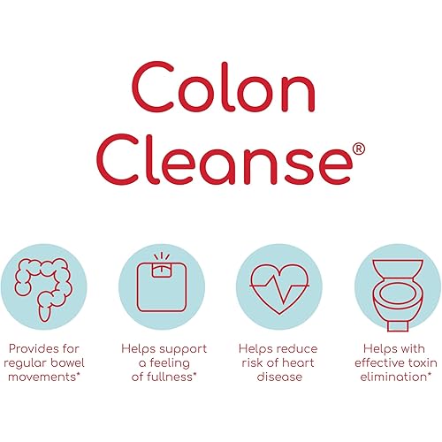 Health Plus Colon Cleanse - Natural Daily Fiber - Gluten Free, Detox, Heart Healthy 200 Capsules, 33 Servings