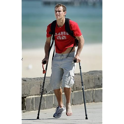 in-Motion Pro Crutches | Foldable | Ergonomic Handles | Spring Assist Technology | Articulating Tips | Size Tall 5'7" - 6'10" | Charcoal Grey