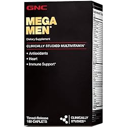 GNC Mega Men Multivitamin for Men, 180 Count, Antioxidants, Heart Health, and Immune Support, 90 Servings Pack of 1