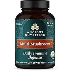 Mushroom Supplement by Ancient Nutrition, Organic Multi Mushroom Immune Support Tablet, Supports Stress Response, Gluten Free, Paleo and Keto Friendly, 30 Count