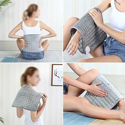 110~240v Electric Heating Pad Shoulder Neck Back Spine Leg Pain Relief, with Auto Shut Off and 6 Heat Setting, Machine Washable