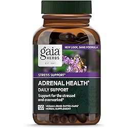 Gaia Herbs Adrenal Health Daily Support - with Ashwagandha, Holy Basil & Schisandra - Herbal Supplement to Help Maintain Healthy Energy and Stress Levels - 120 Liquid Phyto-Capsules 60-Day Supply