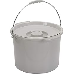 Drive Medical Commode Pail with Lid 12 Quart Gray, 2.38 Pound