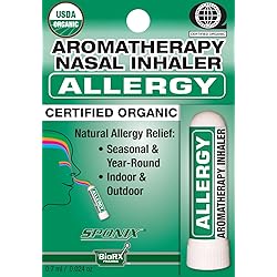 Nasal Inhaler Aromatherapy Allergy Made with Organic Essential Oils 0.7 mL by Sponix