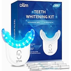Teeth Whitening Kit Gel Pen Strips - Hydrogen Carbamide Peroxide for Sensitive Teeth, Gum, Braces Care 32X LED Light Tooth Whitener, Professional Oral Beauty Dental Tools with 2 Mouth Tray