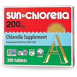 Sun Chlorella 200 mg Green Algae Superfood Supplement Supports Whole Body Wellness Immune Defense, Gut Health & Natural Energy - Chlorophyll, B12, Iron, Protein - Non-GMO - 300 Tablets