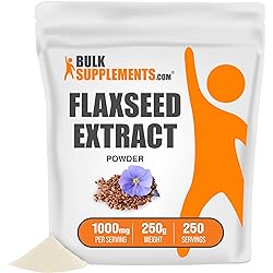 BulkSupplements.com Flaxseed Extract Powder - Flax Seed Supplement - Vegan Omega 3 Supplement - Ground Flaxseed Powder - Omega 3 Supplement - Flax Seeds Extract 250 Grams - 8.8 oz