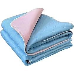 2PCS Reusable Underpads Large 34" x 36", Upgrade Cooling Waterproof Bed Pads with Heavy Absorbent, Washable for Incontinent, Potty Training, for Adult, Kids, Dogs