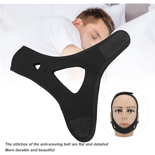 Anti Snoring Devices Strips, Not Stuffy Detailed Anti Snoring Chin Strap for Sleeping for People Who SnoringBlack