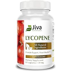 Jiva Botanicals - Lycopene Supplement 30 mg Made with Tomato Powder Extract - Higher Dosage Than Lycopene 20mg and Lycopene 10mg - Supports Heart Health and Cardiovascular Health - 60 Capsules