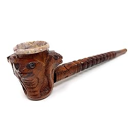 Handcrafted Carved Unique 8 inch Long stem Elegant Churchwarden Tobacco Pipe