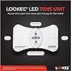 LOOKEE LED TENS Unit Muscle Stimulator with Red LED Light Therapy for Pain Relief, TENS Machine and EMS Electronic Pulse Massager for Back, Shoulder Pain, Leg, Arm and Arthritis Pain Relief