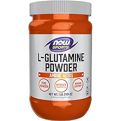 NOW Sports Nutrition, L-Glutamine Pure Powder, Nitrogen Transporter, Amino Acid, 1-Pound