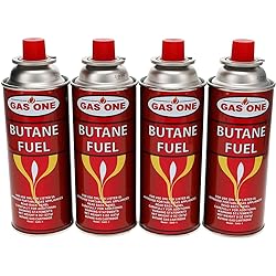 GasOne Butane Fuel Canister, 4 Pack New Version
