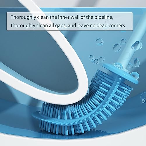 Toilet Bowl Brush and Holder with 2 Type BrushRubber Brush Slit Brush, Toilet Bowl Brush Clean Every Corner of The Toilet