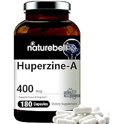Huperzine A 400mcg Per Serving, 180 Capsules, Huperzine A Supplement, Supports Focus, Cognition, Memory and Learning Ability, Premium Brain Health Supplement, No GMOs