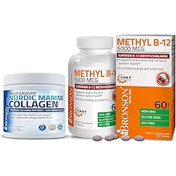 Marine Collagen Peptides Hydrolyzed Protein Powder Methyl B12 5000 mcg Vitamin B12 Methylcobalamin