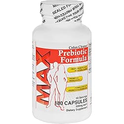 Health Plus Prebiotic Formula - Colon Cleanse Max - 180 Capsules - Gluten Free - Yeast Free-Wheat Free
