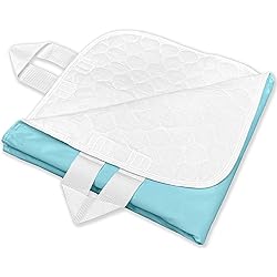 RMS Ultra Soft 4-Layer Washable and Reusable Incontinence Bed Pad - Waterproof Bed Pads with 4 Convenient Handles to Assist in Home Health Care, 34X54 Inch