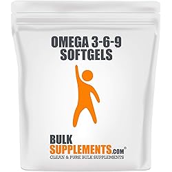 BulkSupplements.com Omega 3-6-9 Softgels - Fish Oil Supplements - Omega 3 6 9 - Omega 3 Supplement - Omega 369 Supplement - Omega 6 Supplement - Fish Oil Omega 3 Pills 300 Count - 150 Servings
