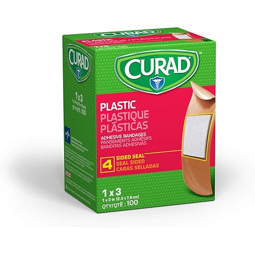 Curad Plastic Adhesive Bandages, Bandage Size is 1" x 3" Case of 1,200