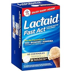 LACTAID Fast Act Chewables Vanilla Twist 60 ea Pack of 2