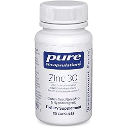 Pure Encapsulations Zinc 30 mg | Zinc Picolinate Supplement for Immune System Support, Growth and Development, Wound Healing, Prostate, and Reproductive Health | 60 Capsules