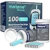 Metene TD-4116 Blood Glucose Monitor Kit, 200 Count Glucometer Test Strips for Diabetes and 100 Count 30 Gauge Lancets, Diabetes Testing Kit with Control Solution, Coding-free Blood Sugar Meter
