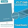 Metene 15 Pack Microfiber Cleaning Cloths 6"x7" in Individual Vinyl Pouches | Glasses Cleaning Cloth for Eyeglasses, Phone, Screens and Other Delicate Surfaces Cleaner Purple, Blue and Gray