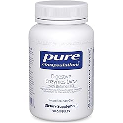 Pure Encapsulations Digestive Enzymes Ultra with Betaine HCl | Vegetarian Digestive Enzymes to Support Protein, Carbohydrate, Fat, Fiber, and Dairy Digestion | 90 Capsules
