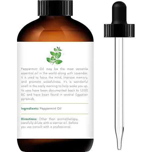 Handcraft Peppermint Essential Oil - 100% Pure and Natural Premium Therapeutic Grade with Premium Glass Dropper - Huge 4 fl. Oz