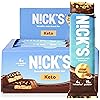 N!CK’S Keto Snack Bar, Krispi Nougat, 4g Net Carbs, 15g Protein, No Added Sugar, 5g Collagen, Low Carb Protein Bar, Low Sugar Meal Replacement Bar, Keto Snacks, 12-Count