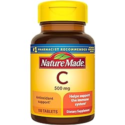 Nature Made Vitamin C 500 mg, Dietary Supplement for Immune Support, 100 Tablets, 100 Day Supply