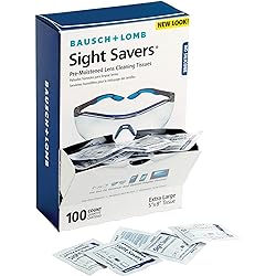 Lens Cleaning Wipes by Bausch & Lomb, Pre-Moistened Tissues, Anti-Fog, Anti-Static, Anti-Streaking, Cleans Glass and Plastic, 100 Count