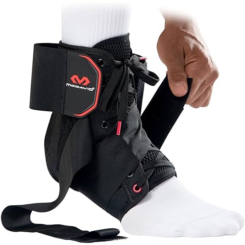 McDavid Ankle Brace with Straps, Maximum Support, Comfortable Compression & Breathable Design