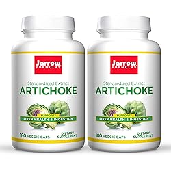 Jarrow Formulas Artichoke 500 mg - 180 Capsules, Pack of 2 - Standardized Extract - Supports Liver Health & Digestion - 360 Total Servings