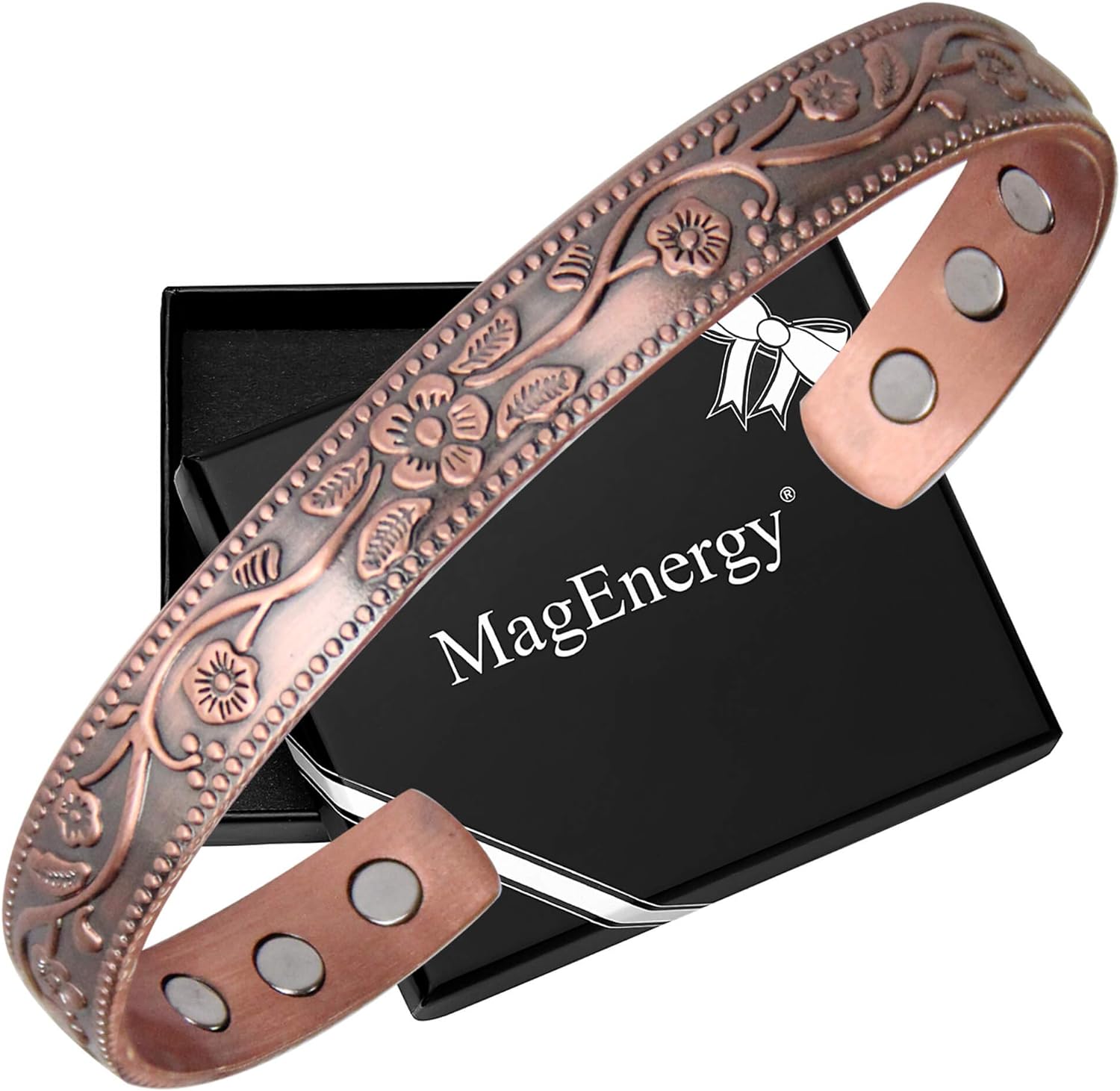 Magnetic Copper Bracelet for Women Arthritis 6.8 inches Adjustable to Fit Most Wrist