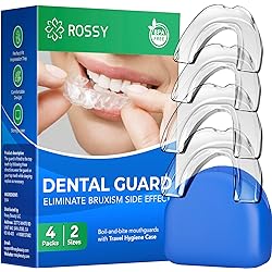 Rossy Mouth Guard for Clenching Teeth at night, Moldable Night Guards for Teeth Grinding 2 Sizes Pack of 4