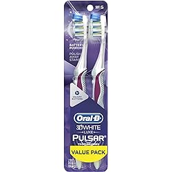Oral-B Pulsar 3d White Advanced Vivid Soft Toothbrush Twin Pack Colors May Vary